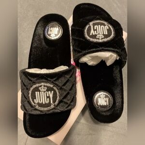 Juicy Couture Womens What's Up Slide Sandals Black Size 7 NEW IN BOX
